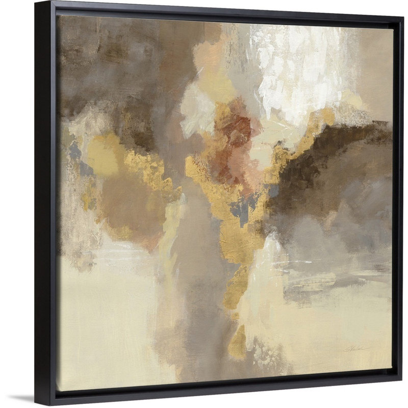 «Sparkle Abstract I» par Silvia Vassileva, reproduction d'art sur toile, Cadre flottant noir, H 14 po x l 14 po x P 1,75 po