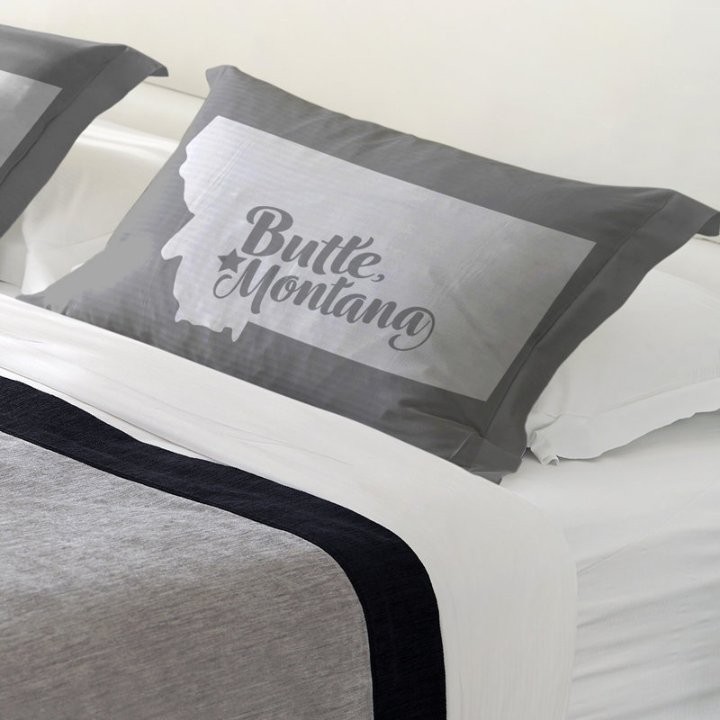 Butte Polyester Sham Set, Standard/Twin, Microfiber, Black