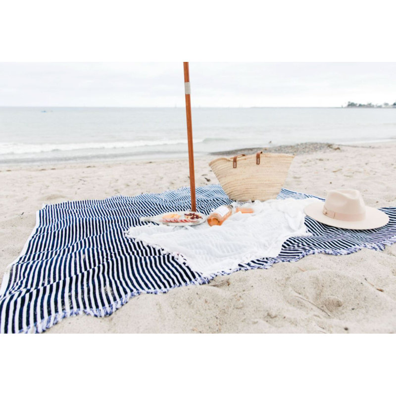 Beach Blanket, Navy/White