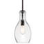 Luminaire suspendu 1 lumière bronze antique avec abat-jour en verre transparent-537834213-537834212