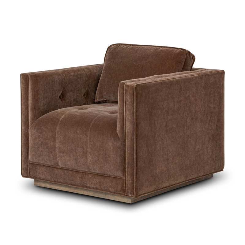 Kiera Swivel Chair-Amici Tobacco, Whitewash, Amici Tobacco Polyester