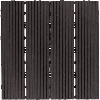 Cerisa 20cm L x 29.5cm W Plastic Interlocking Deck Tile