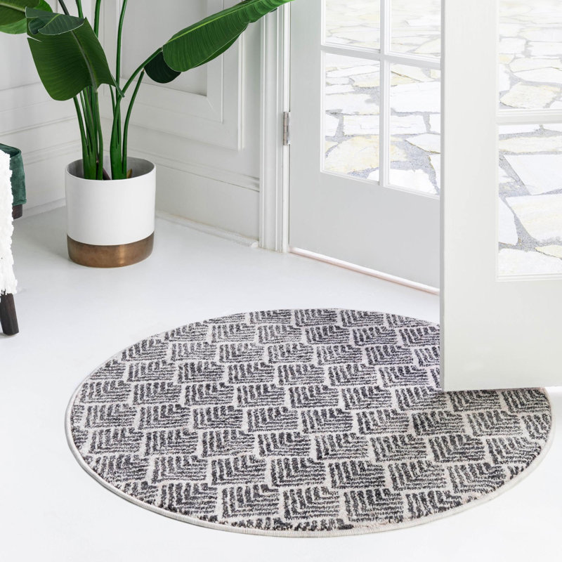 Abstract Indoor Rug, Round 7'