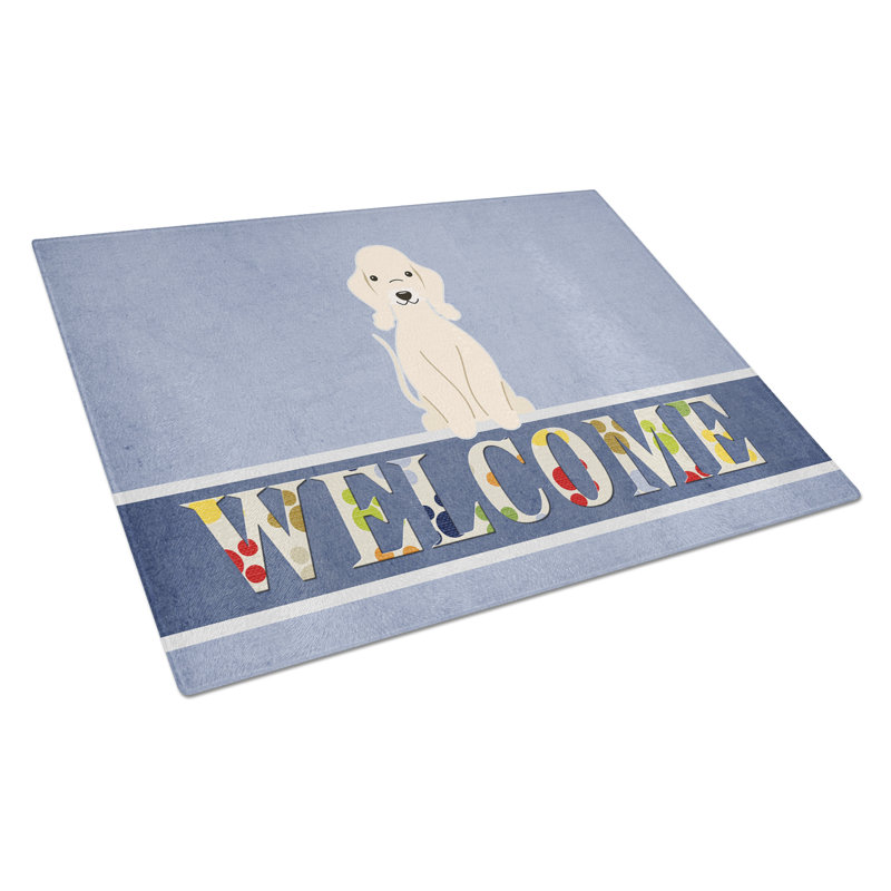 Planche à découper terrier bedlington en verre trésors caroline Welcome Dog, Sable