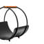 Leather Handle Round Log Holder H43cm W30.5cm