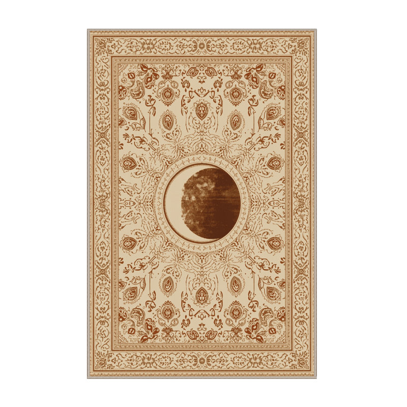 Machine Washable Palvinder Classic Oriental Rug in Beige – Beige Binding, 8 x 12