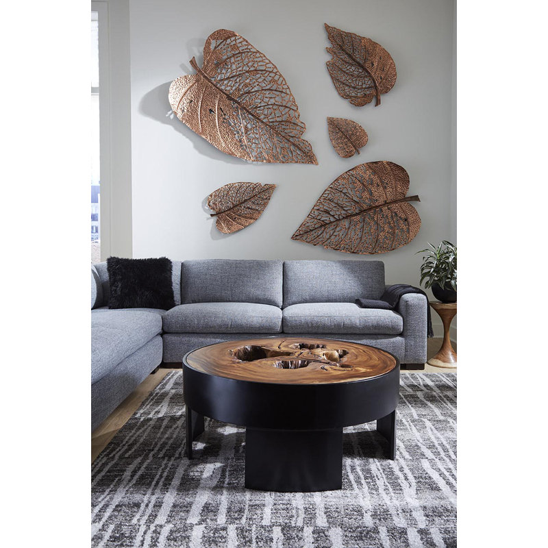 Birch Leaf Wall Art, Silver, 14" H x 20" W x 2" D, Amber