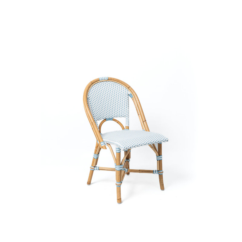 Chaise bistro Kids Morden, Blanc / bleu océan / naturel