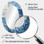 Mosaïque d'inspiration bleue Iznik - grand miroir mural ovale sur métal-1133785569