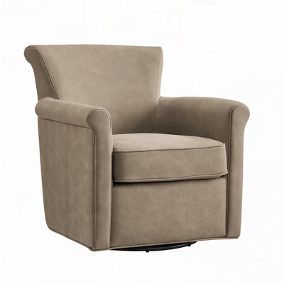 Faux Leather Swivel Accent Chair