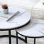 Ensemble de 2 tables basses gigognes à motif circulaire en marbre, peu encombrantes pour la vie moderne et le décor de chambre à coucher-210178825