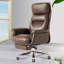 Fauteuil de bureau brun en cuir véritable + similicuir + alliage d'aluminium
