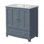 Meuble-lavabo 30 po avec lavabo en céramique, meuble-lavabo à cadre en bois avec tablette réglable, tiroir avec cloison, pieds en bois-868037670