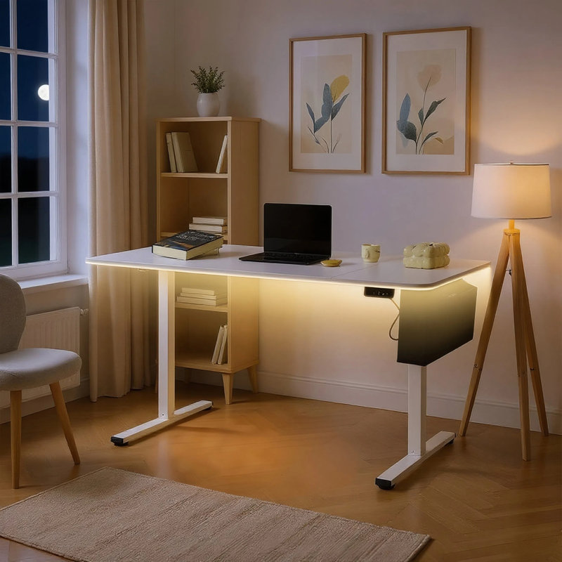 Adjustable Metal Base Standing Desk, 117.5cm H x 160cm W x 75cm D