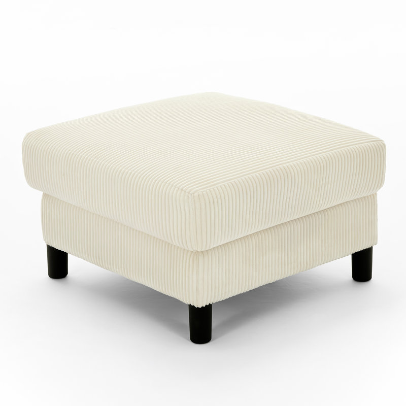 Ensemble de 2 repose-pieds rembourrés 27,5 po, Beige