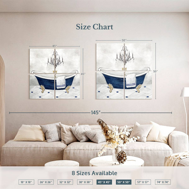 Bain bleu marine Kerrick II, H 45 po x l 45 po
