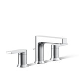Kohler Taut Widespread Bathroom Faucet with Pop-Up Drain Assembly, 3 Hole 2-Handle Bathroom Sink Faucet, 1.2 gpm