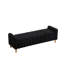 Banc de rangement rembourré avec tissu en molleton Teddy, rangement à compartiments cachés, structure en bois massif et pieds en bois d'hévéa-129197206