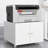 White Metal Printer Stand With Storage Mobile Printer Tables For Small Spaces With Door Adjustable Shelf File Cabinet On Wheels For Home Office.-120691126