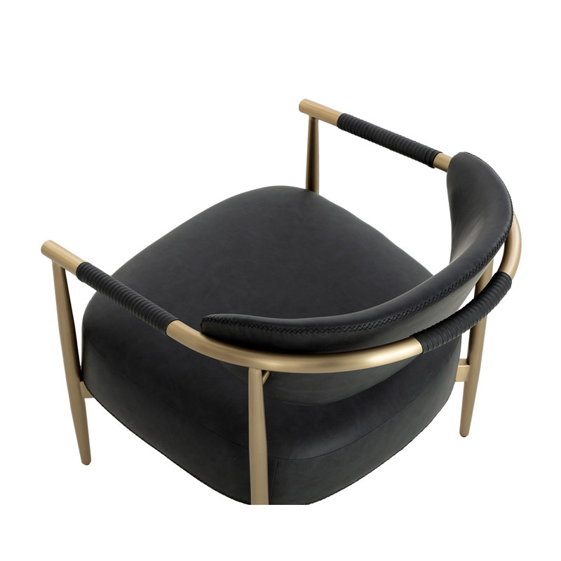 Lounge Chair, Black Faux Leather