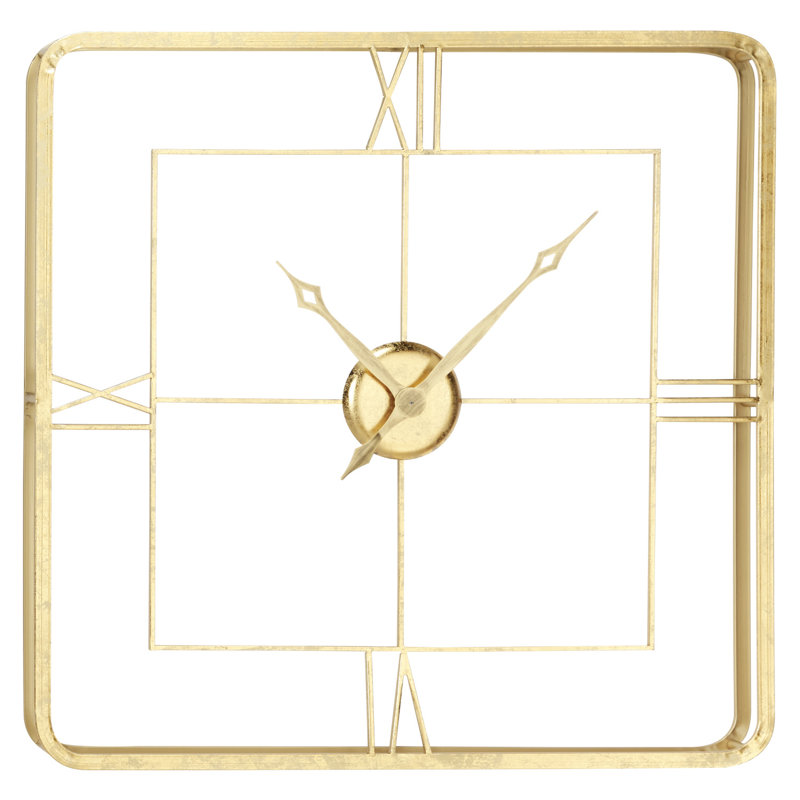 Metal Open Frame Decorative Gold Wall Clock