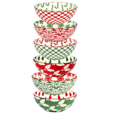 Winter Medley Set of 6 All Purpose Bowl 6.25in  asst