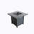 25" H X 30" W Steel Outdoor Fire Pit Table With Lid