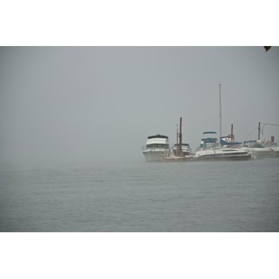 Foggy Boats - Wrapped Canvas Print