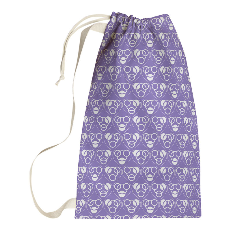 Sac à linge Classic Circles Waves, H 29 po x l 18 po x P 1,5 po, Mauve/blanc