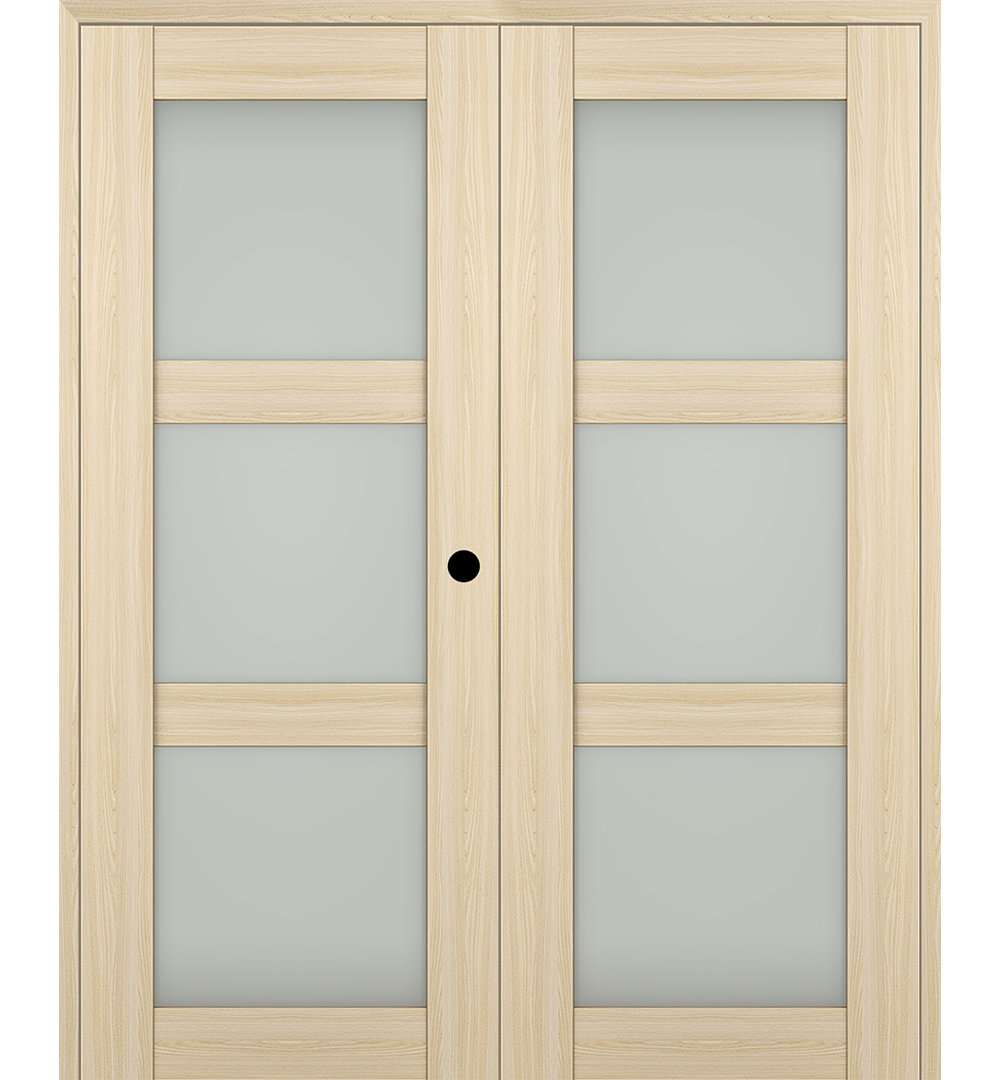 Avon 3 Lite Solid + Manufactured Wood Paneled Prehung Door Belldinni Door 
