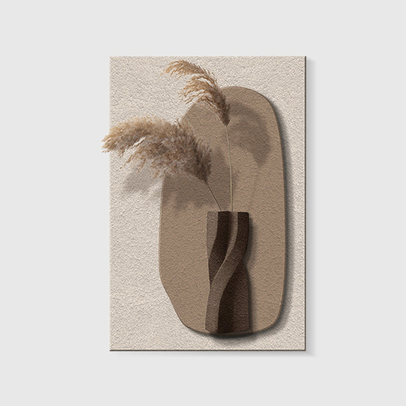 Vase torsadé brun foncé Pampas Grass