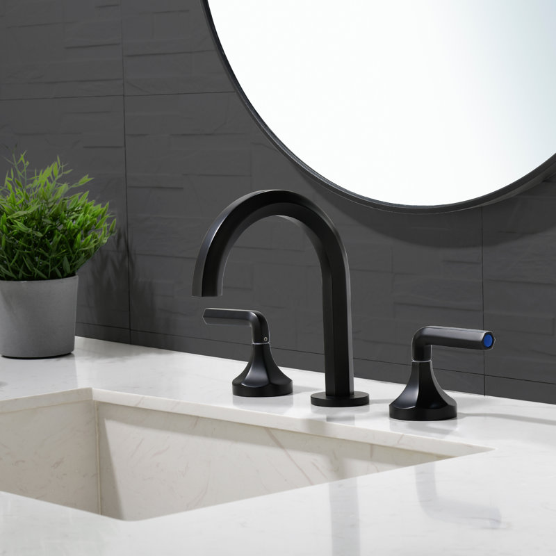 Widespread 2-handle Bathroom Faucet, Black