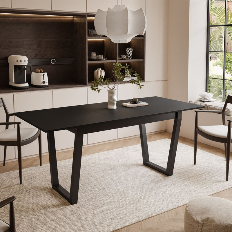 Extendable table ARTON II  140 cm,  "V" legs, Black, Black