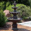 Fontaine d'extérieur en résine brun clair méditerranéen à 4 niveaux