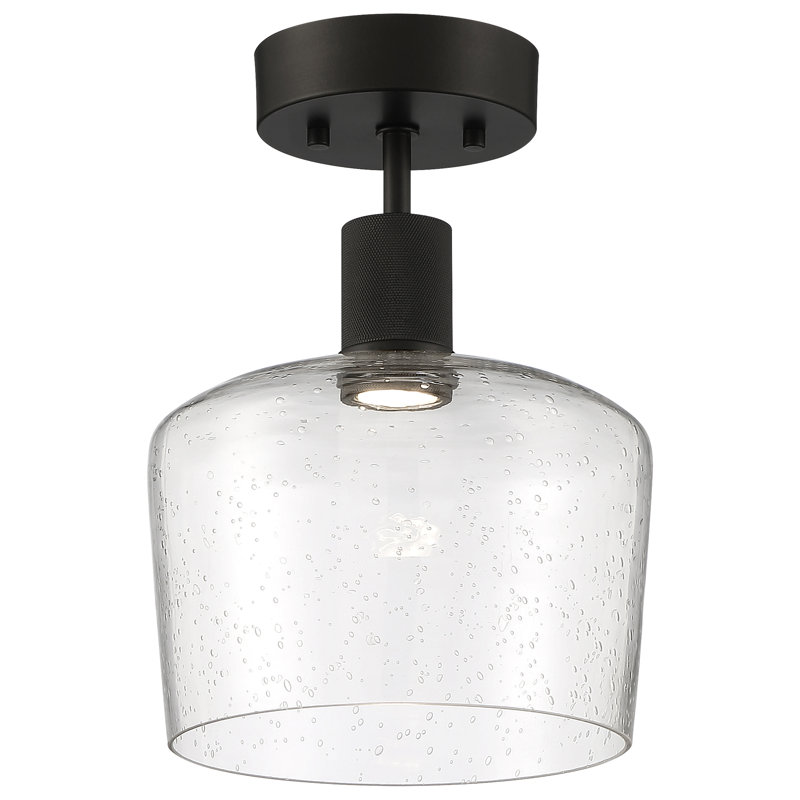 Southglenn Glass Semi Flush Mount, Matte Black