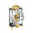 Roman Numeral Metal Mechanical Tabletop Clock in Gold