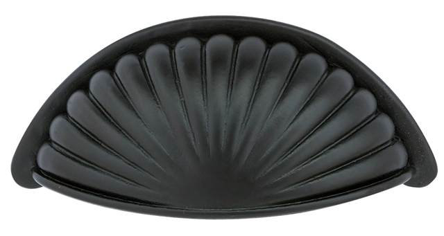Tuscany Fluted Bin 3" Center to Center Cup/Bin Pull, 3", Flat Black Bronze Patina