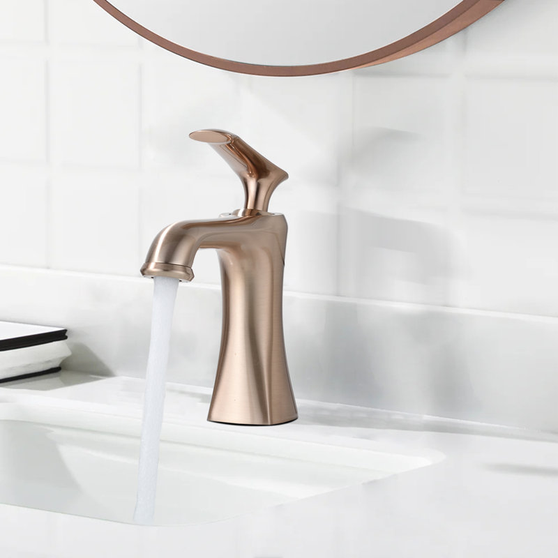 Robinet de salle de bain monocommande et monocorps, Or rose