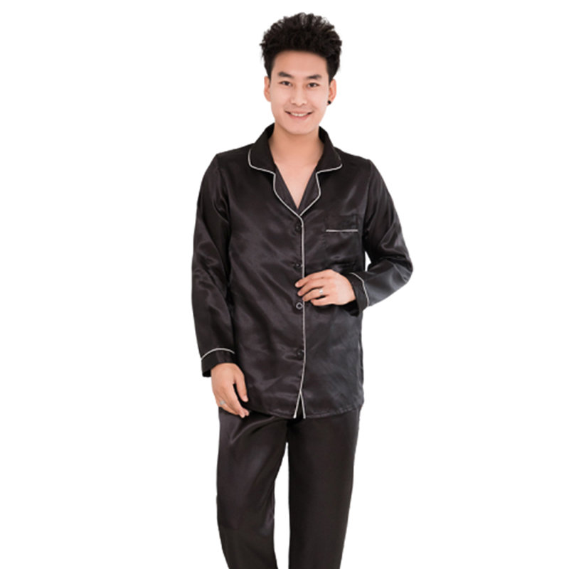 Ensemble de pyjama en soie satinée pour hommes, TTG