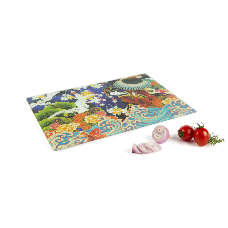 Excelsa cutting board Kimono glass 25x1,5x35 cm multicolor