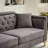 " mid-century modern chenille sofa | tufted buttons & copper nail armrest | 2 pillows | metal legs | stylish living room couch-855021892-855021893