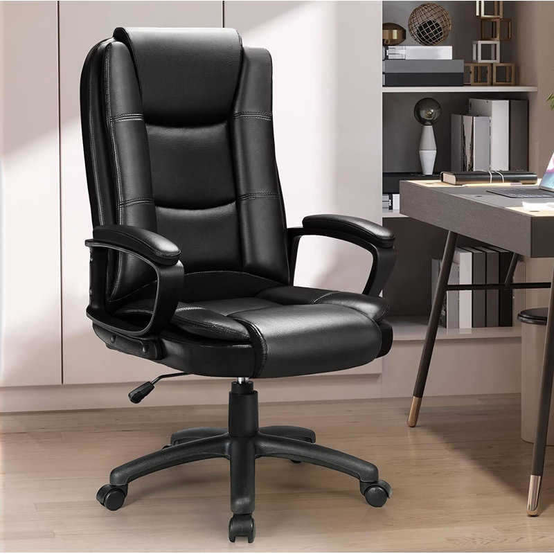Home Office Chair, 400LBS Big and Tall Heavy Duty Design, Ergonomic High Back Lumbar Back Support, Black, Black