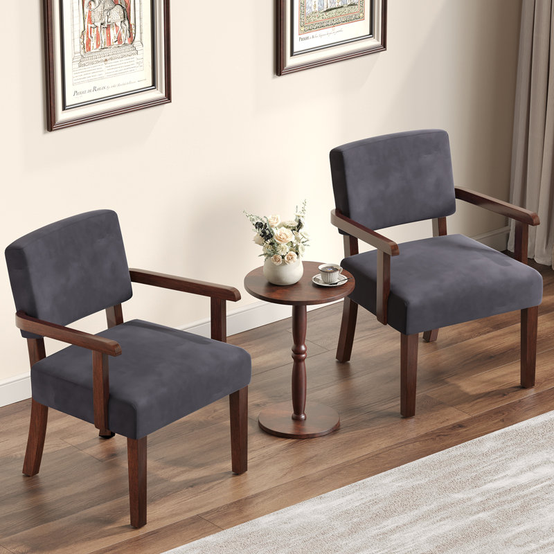 Ensemble de fauteuils d'appoint et de salon avec table de bout 32,6 po Soave, Gris