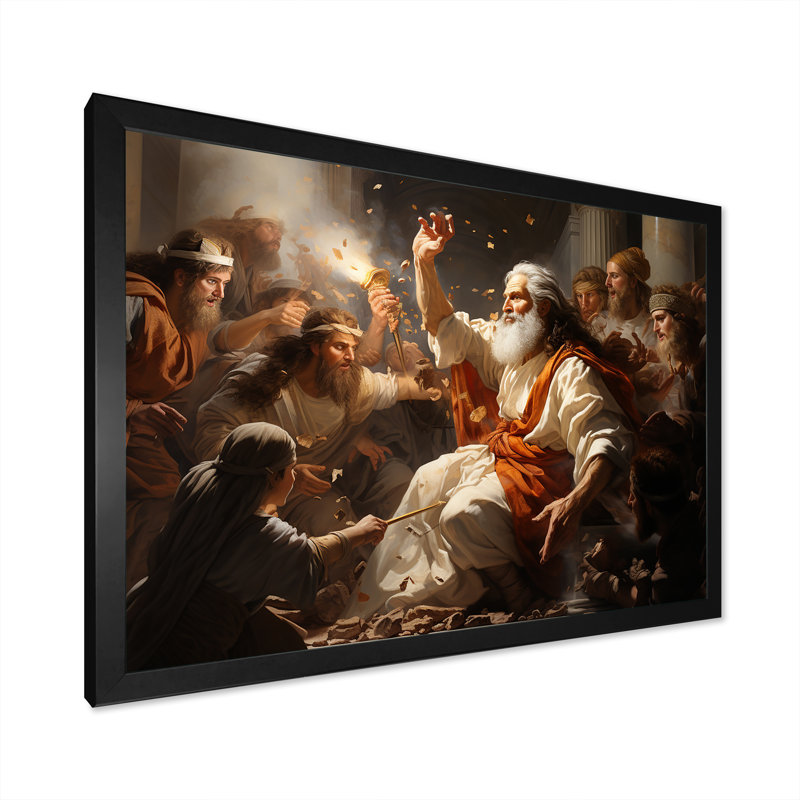 Nettoyage du temple du Christianisme I - Décoration murale Christianisme, H 16 po x l 32 po x P 1 po, Cadre photo noir simple