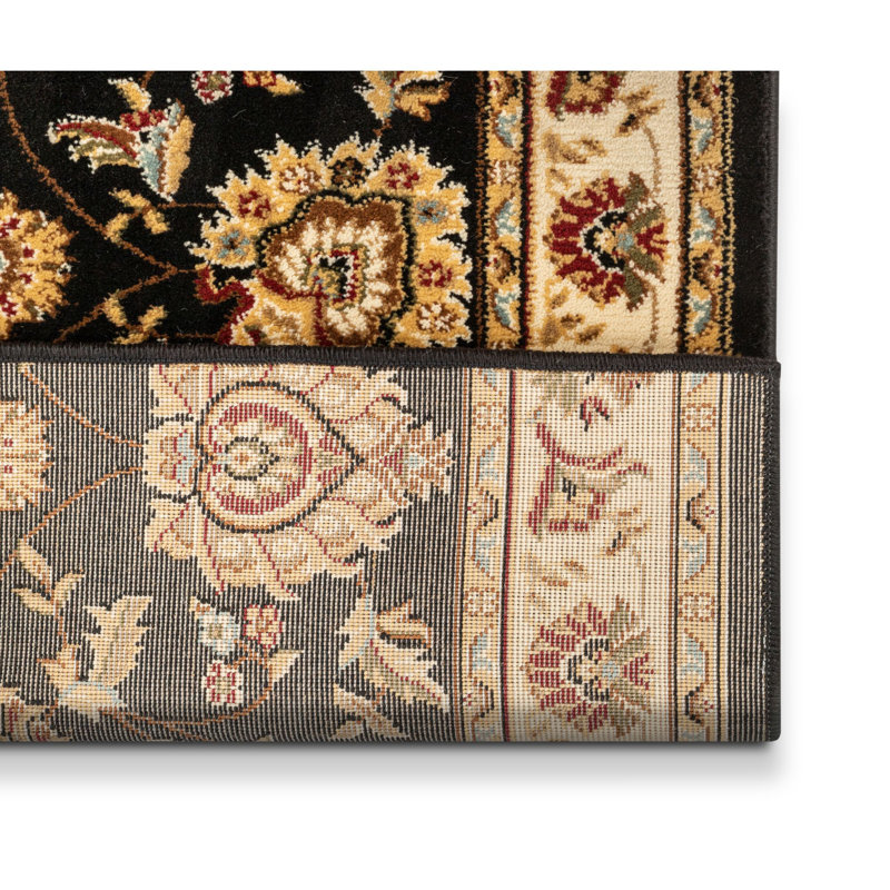 Timeless Abbasi Black Custom Size Hallway Stair Runner - Traditional Oriental Carpet, Runner 2'2" x 60'
