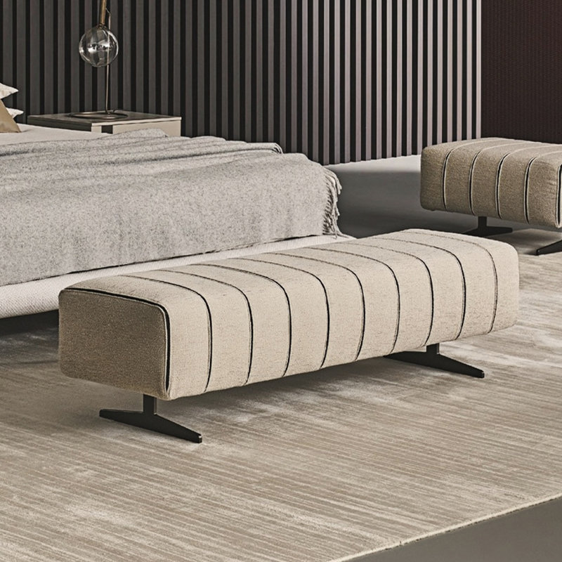 Banc rembourré en coton de style nordique