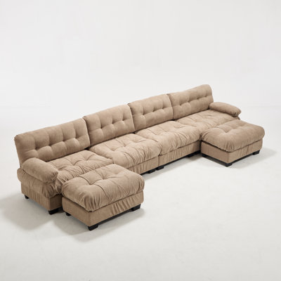Spacious Deep Seat Sectionals, Wood Modern U Shaped Sofa For Home