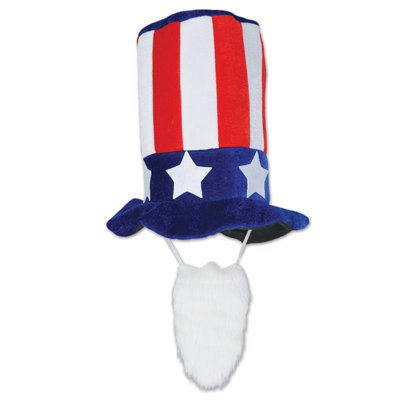 Peluche chapeau patriotique avec barbe