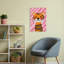 Happy Pink Tiger Modern Playful Cat Tiger Wall Art Print by Mathieu - Wrapped Canvas Print-785144825