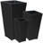 Assorted Square Black Polyrattan Outdoor Basket Planter with Liner 3-Count